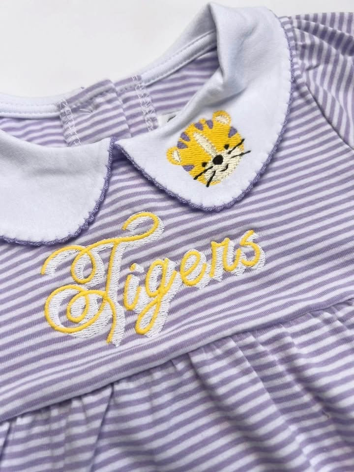 Tigers Purple Knit Collared Bubble
