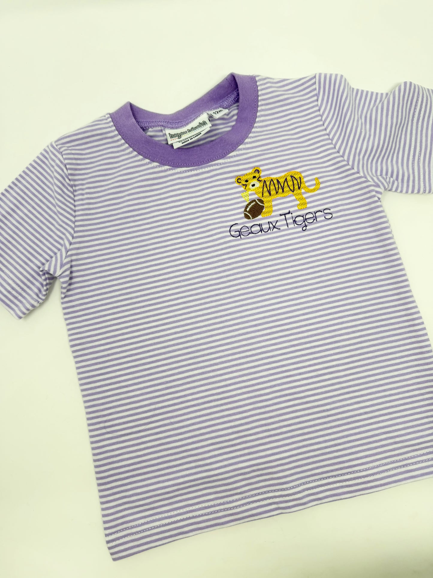 Geaux Tiger Purple Knit Stripe Shirt