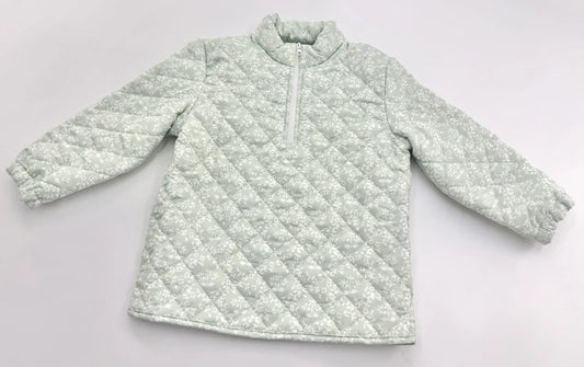 Spring Green Quilted Quarter Zip-PREORDER