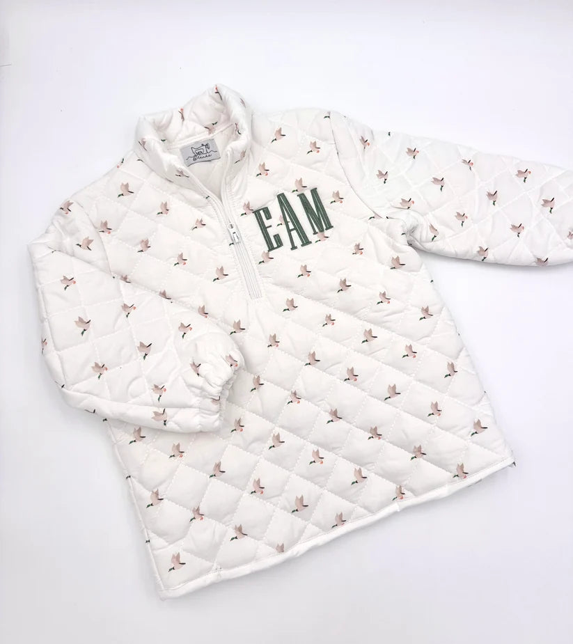 Micro Duck Quilted Quarter Zip-PREORDER