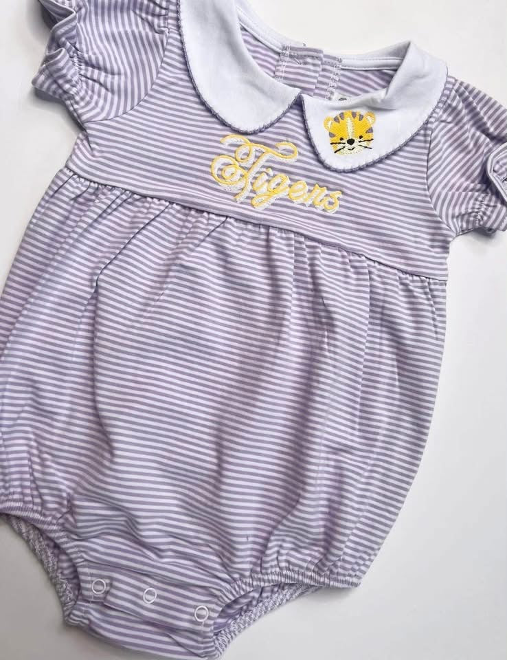 Tigers Purple Knit Collared Bubble
