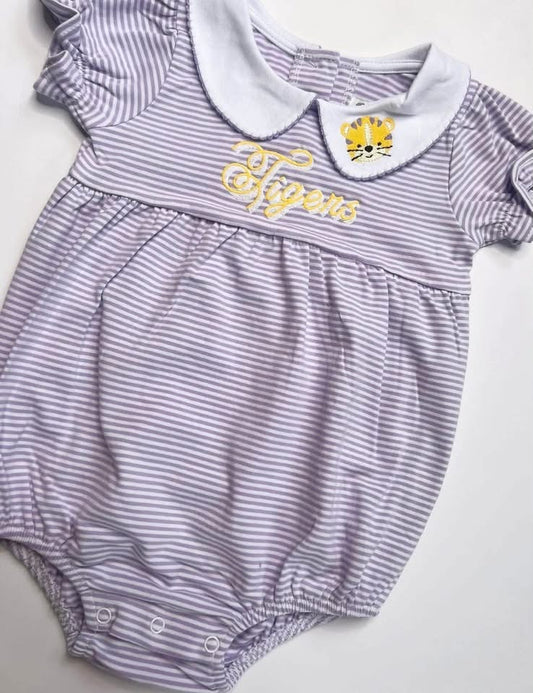 Tigers Purple Knit Collared Bubble