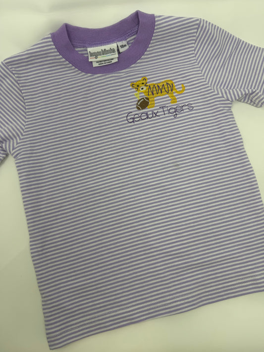 Geaux Tigers Purple Knit Stripe Shirt-untreated stain