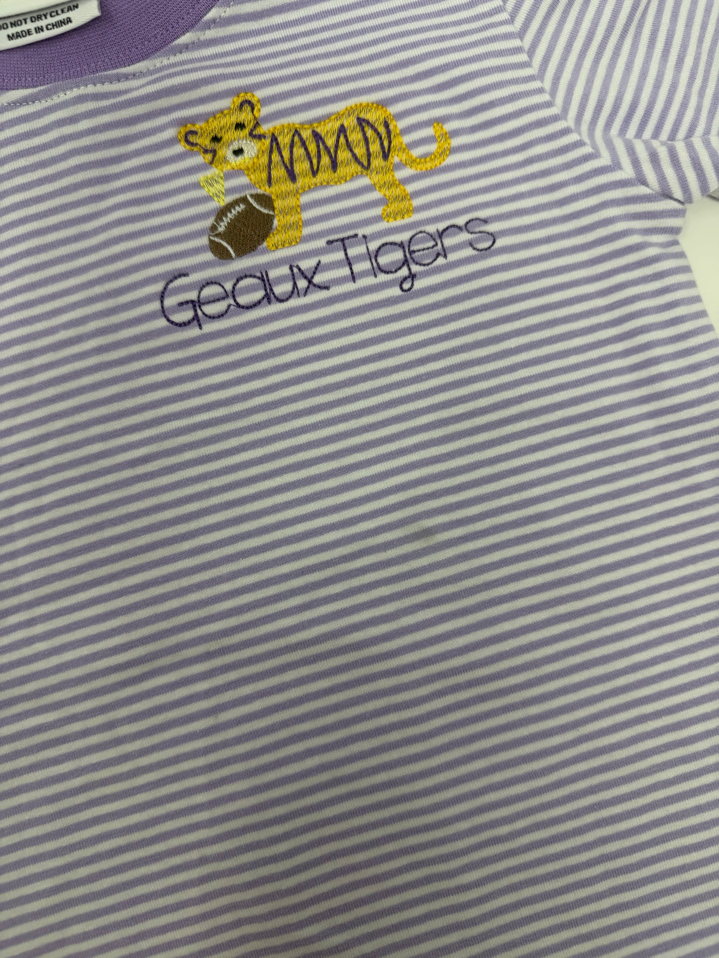 Geaux Tigers Purple Knit Stripe Shirt-untreated stain