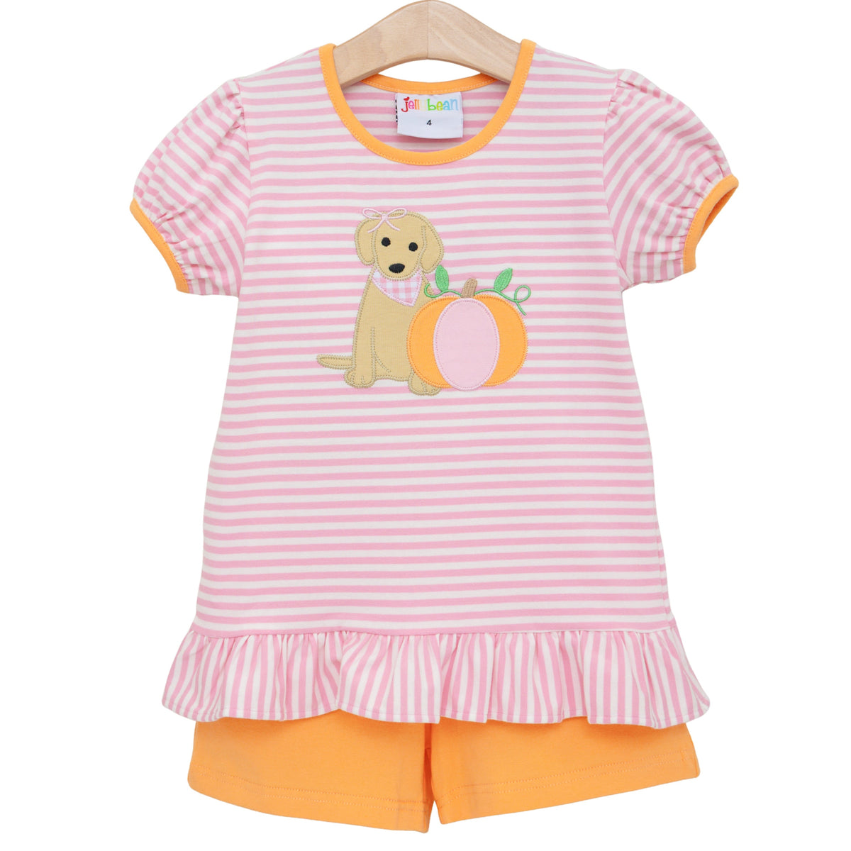 Pumpkin and Paws Ruffle Short Set